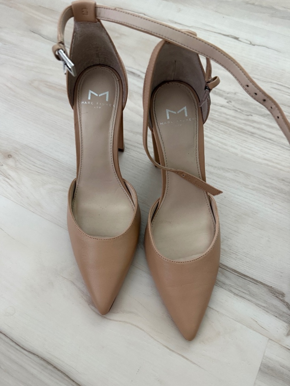 Marc Fisher Nude Ankle Strap Heel